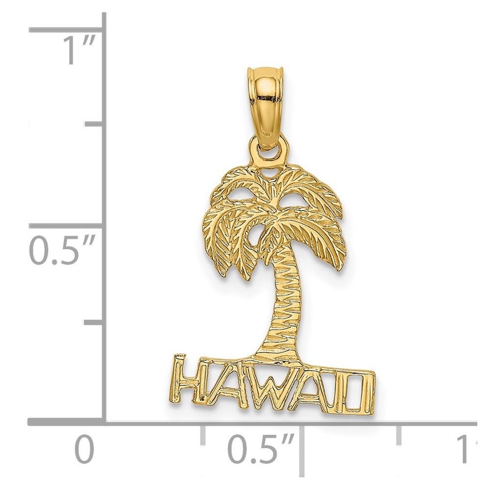 14K Yellow Gold Hawaii Palm Tree Charm