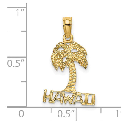 14K Yellow Gold Hawaii Palm Tree Charm