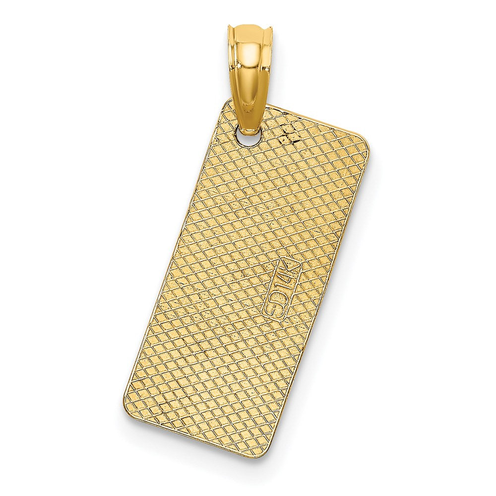 14K Yellow Gold Textured Ft. Myers Florida License Plate Charm