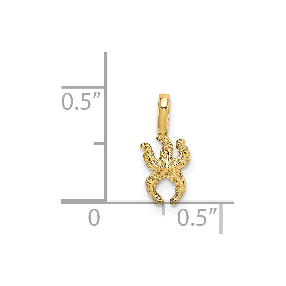 14K Yellow Gold Mini Starfish With Fixed Bail Charm