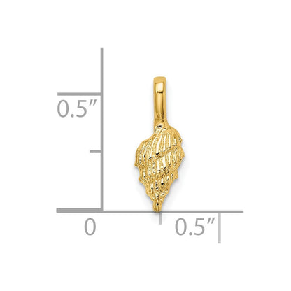 14K Yellow Gold Mini Conch Shell Charm