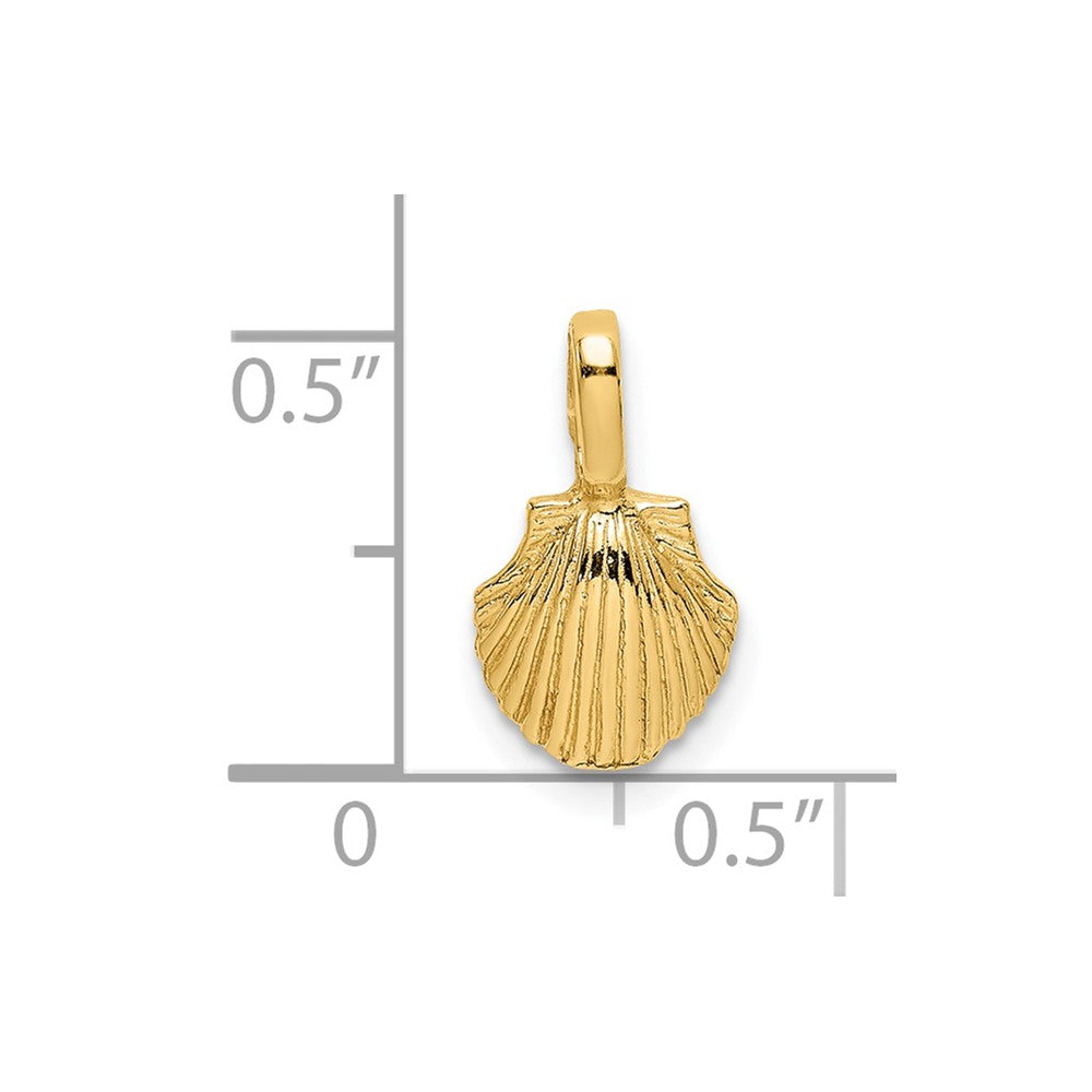 14K Yellow Gold Mini Scallop Shell Charm
