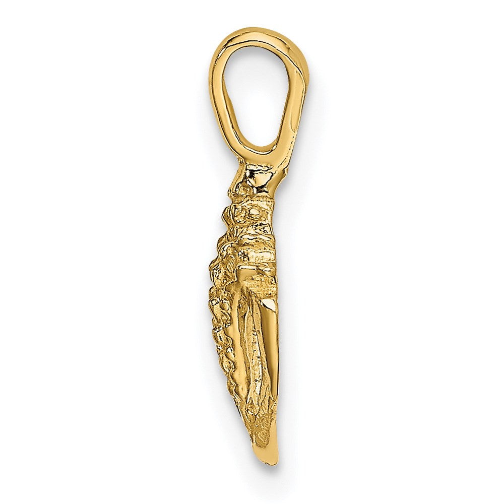 14K Yellow Gold Mini Conch Shell Charm
