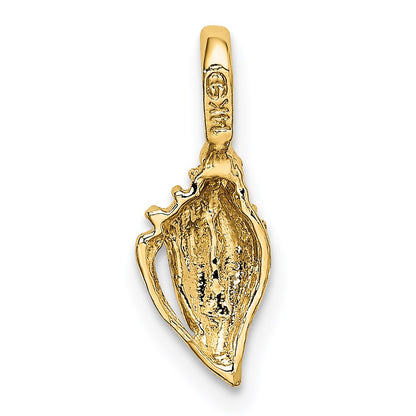 14K Yellow Gold Mini Conch Shell Charm