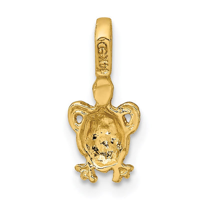 14K Yellow Gold Mini Sea Turtle With Fixed Bail Charm