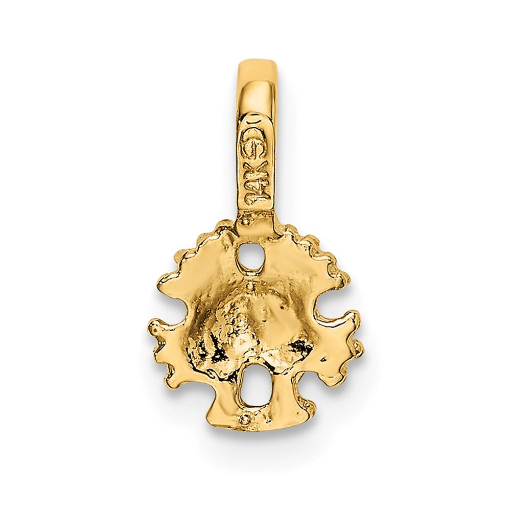 14K Yellow Gold Mini Sand Dollar With Fixed Bail Charm