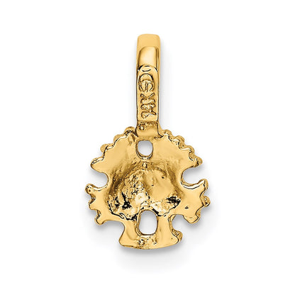 14K Yellow Gold Mini Sand Dollar With Fixed Bail Charm