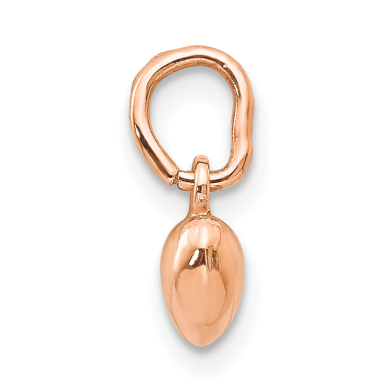 14K Rose Gold Polished 3-D Puffed Heart Charm