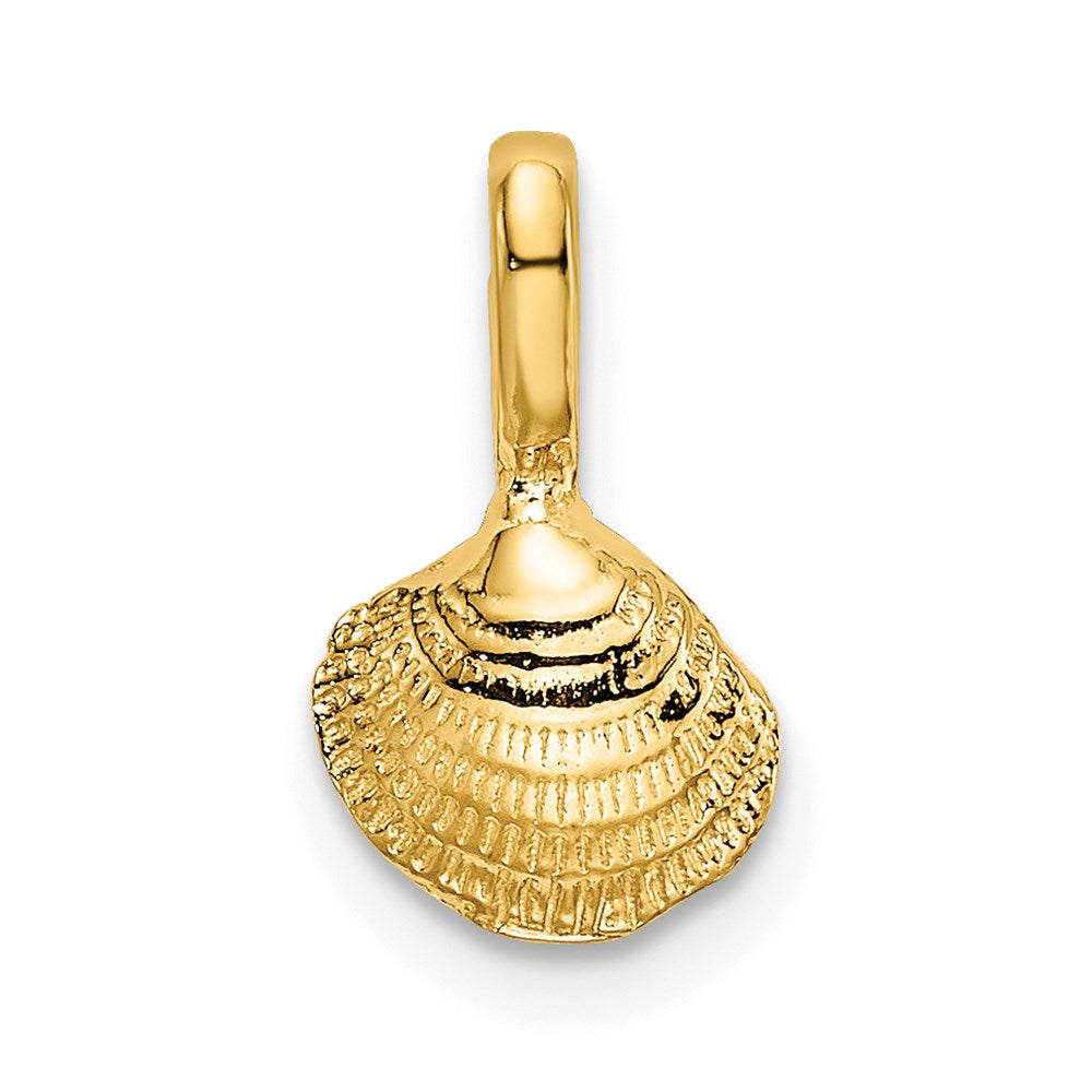 14K Yellow Gold Mini Clam Shell Charm