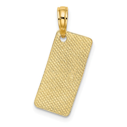 14K Yellow Gold New Jersey-Lbi (Long Beach Island) License Plate Charm