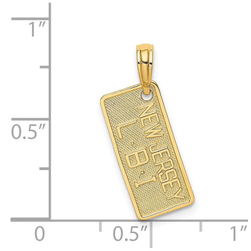 14K Yellow Gold New Jersey-Lbi (Long Beach Island) License Plate Charm