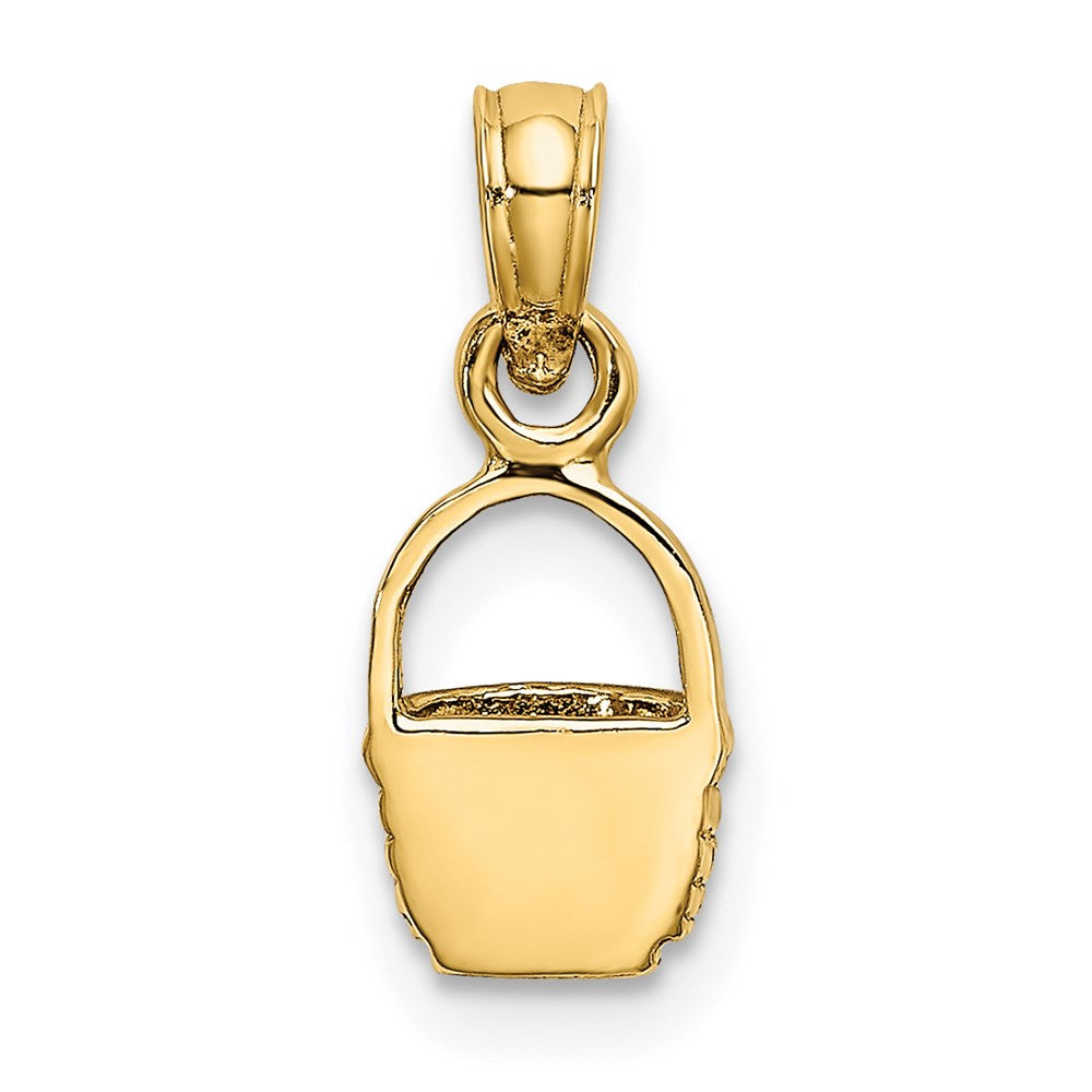 14K Yellow Gold 2-D Flat Back Mini Basket Charm