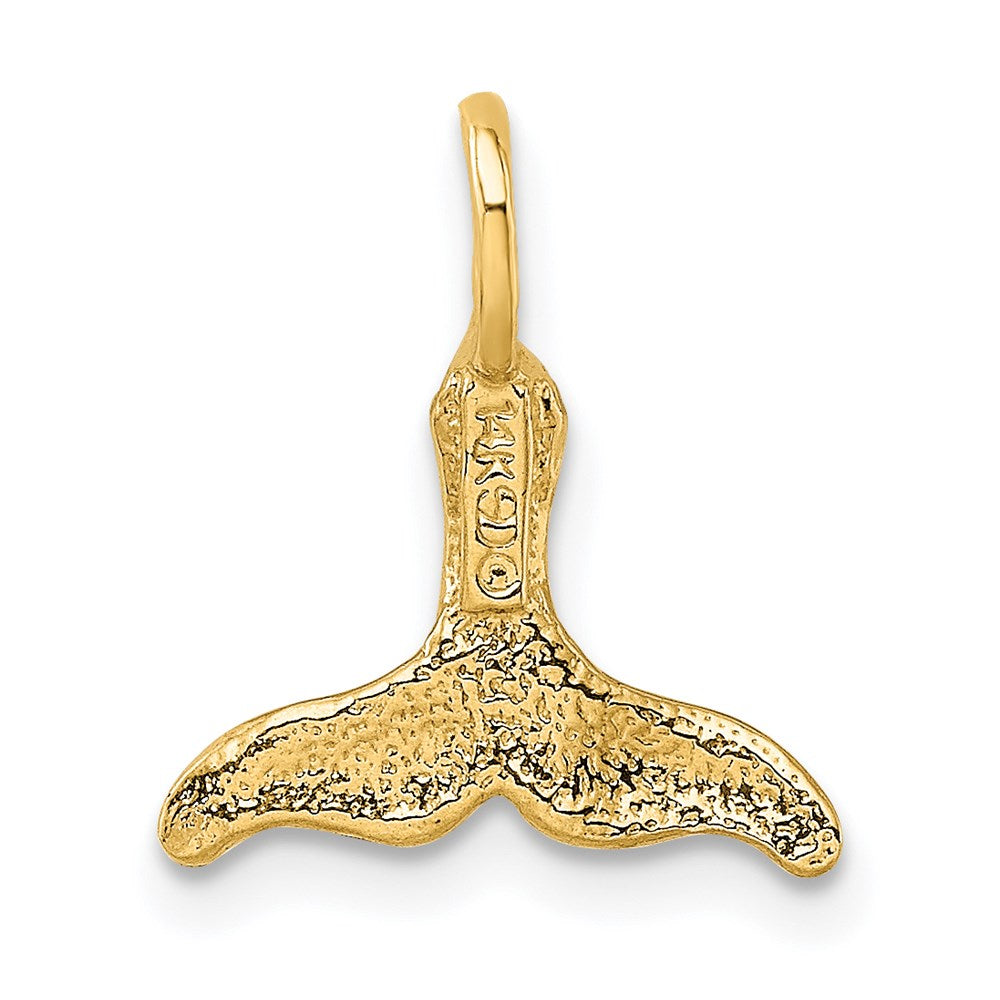 14K Yellow Gold Polished Mini Whale Tail Charm