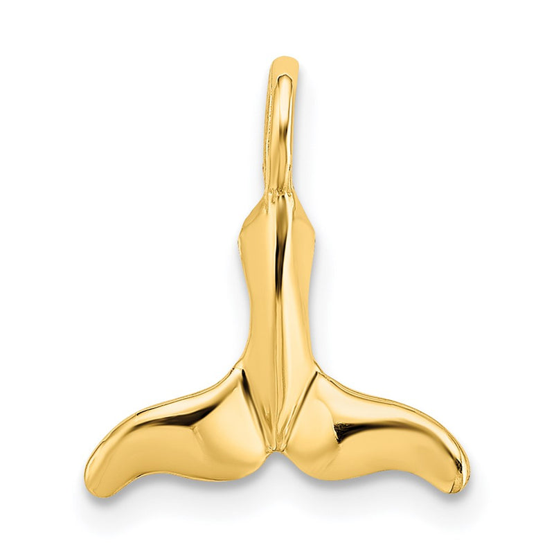 14K Yellow Gold Polished Mini Whale Tail Charm
