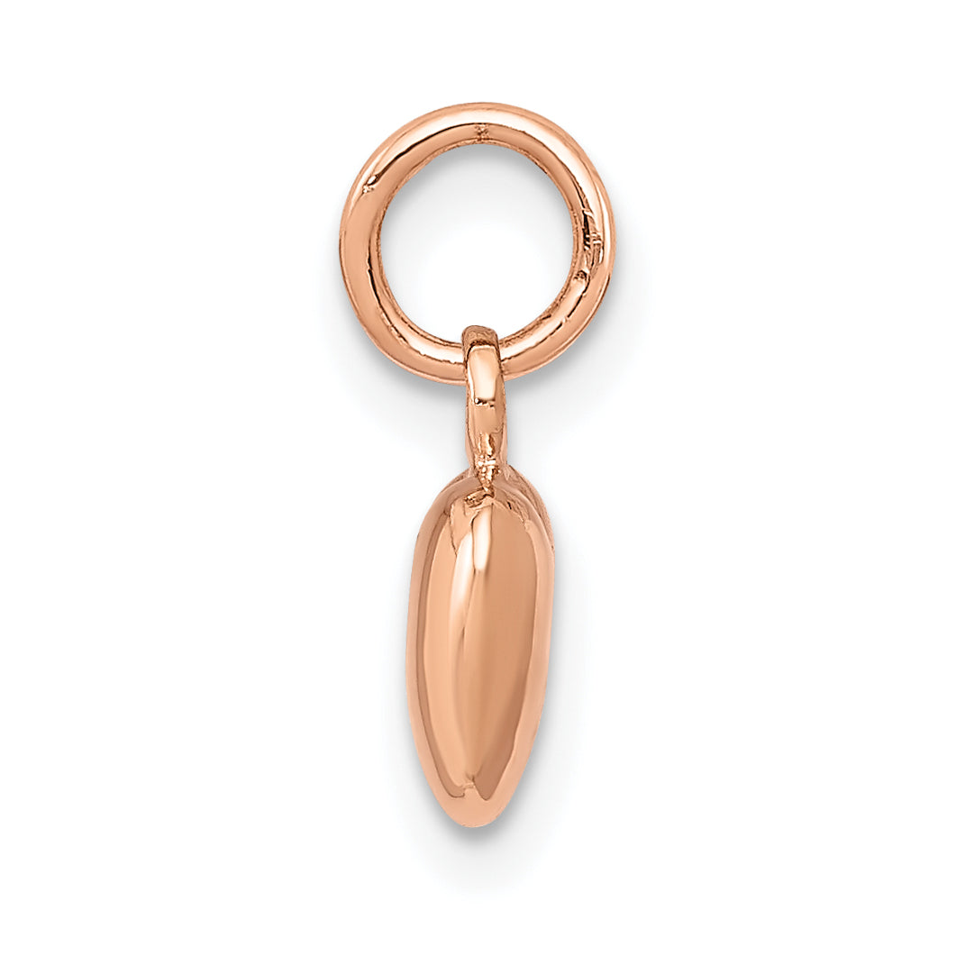 14K Rose Gold Polished 3-D Puffed Heart Charm
