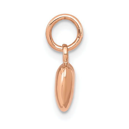 14K Rose Gold Polished 3-D Puffed Heart Charm