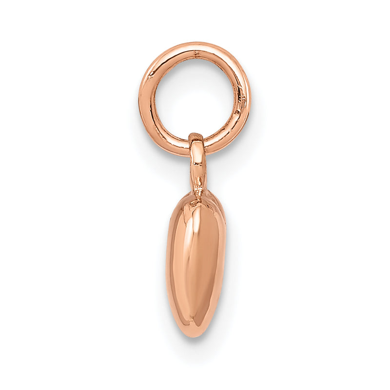 14K Rose Gold Polished 3-D Puffed Heart Charm