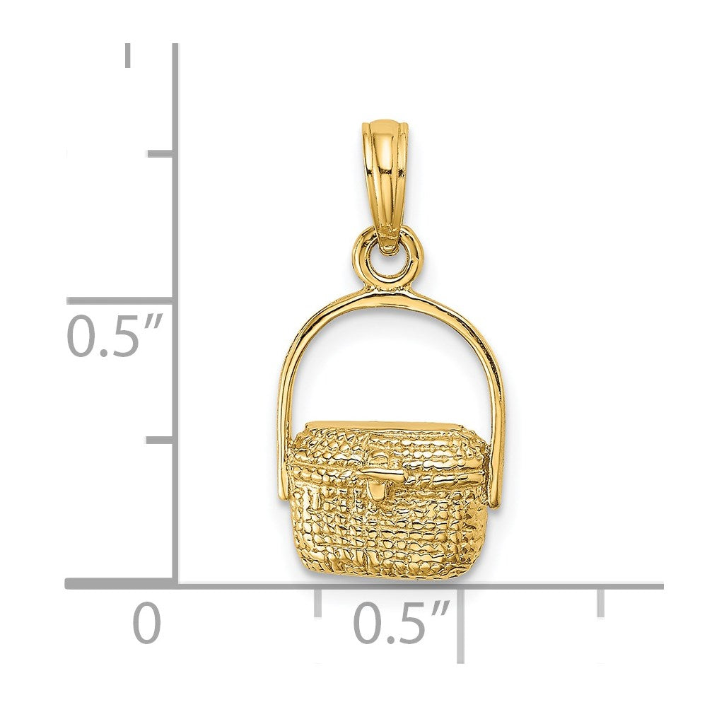 14K Yellow Gold 2-D Nantucket Basket Charm