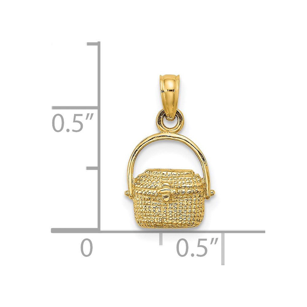 14K Yellow Gold 2-D Nantucket Basket Charm