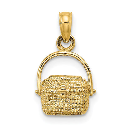 14K Yellow Gold 2-D Nantucket Basket Charm