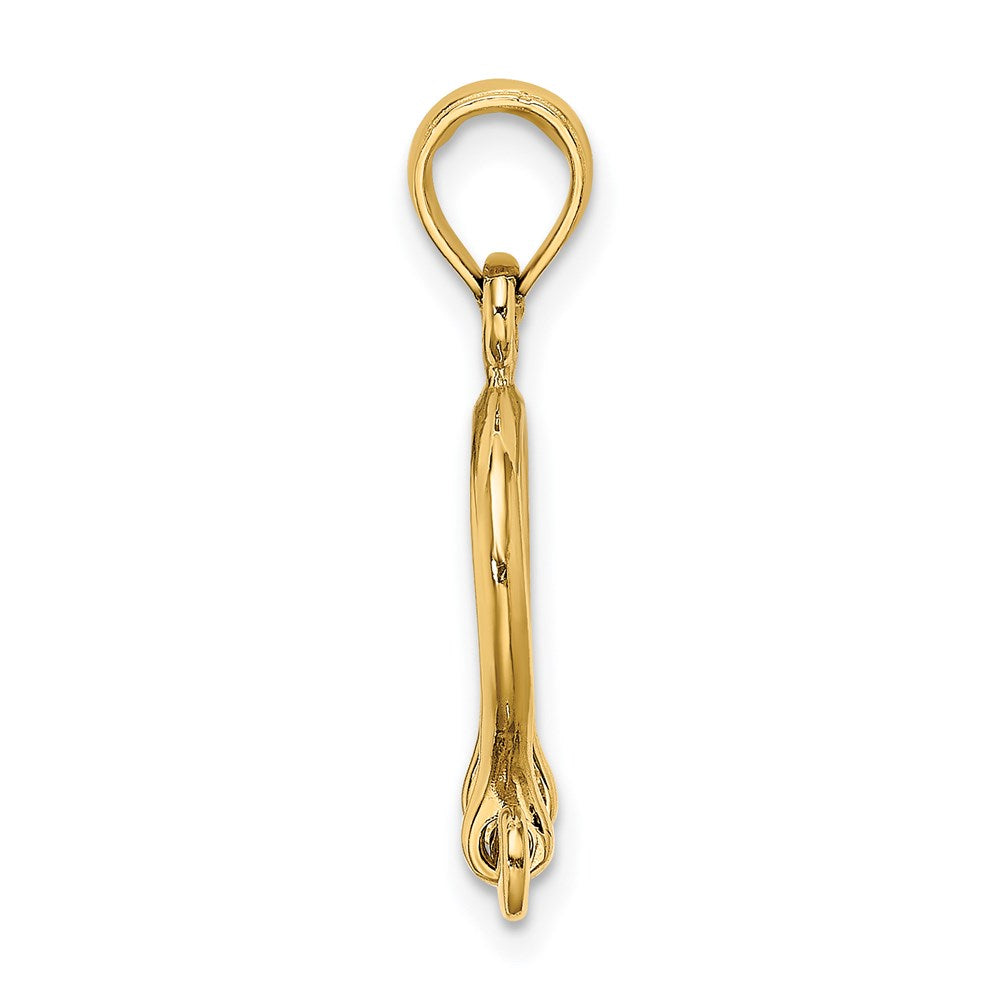 14K Yellow Gold 3-D Small Shackle Link Screw Charm