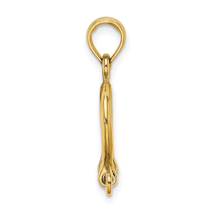 14K Yellow Gold 3-D Small Shackle Link Screw Charm