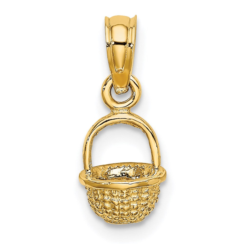 14K Yellow Gold 3-D Mini Basket Charm