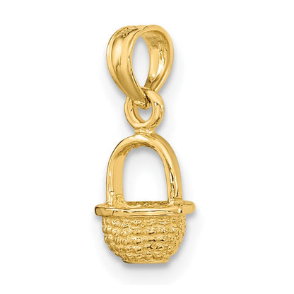 14K Yellow Gold 3-D Mini Basket Charm