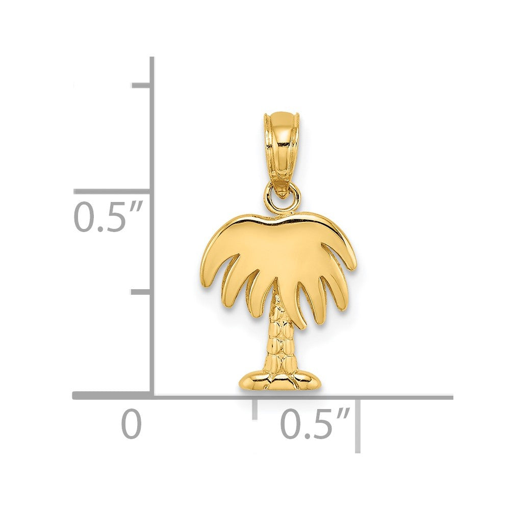 14K Yellow Gold Charleston Palm Tree Charm