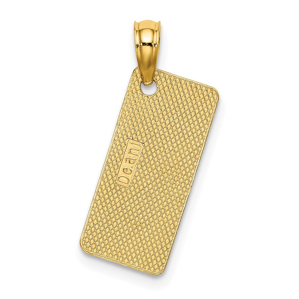 14K Yellow Gold Texture Small Ocean City, New Jersey License Plate Charm