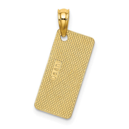 14K Yellow Gold Texture Small Ocean City, New Jersey License Plate Charm