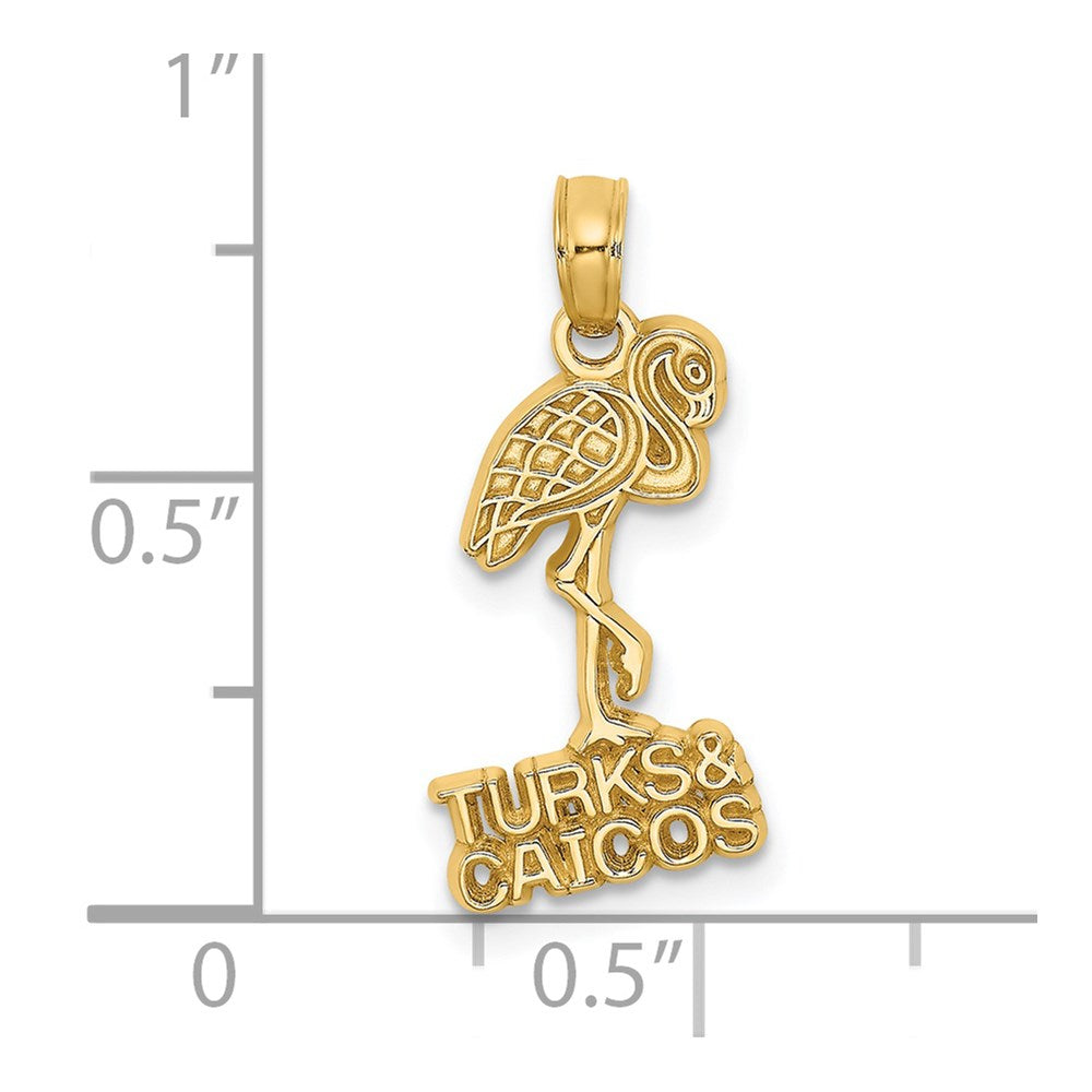 14K Yellow Gold Turks And Caicos Flamingo Charm