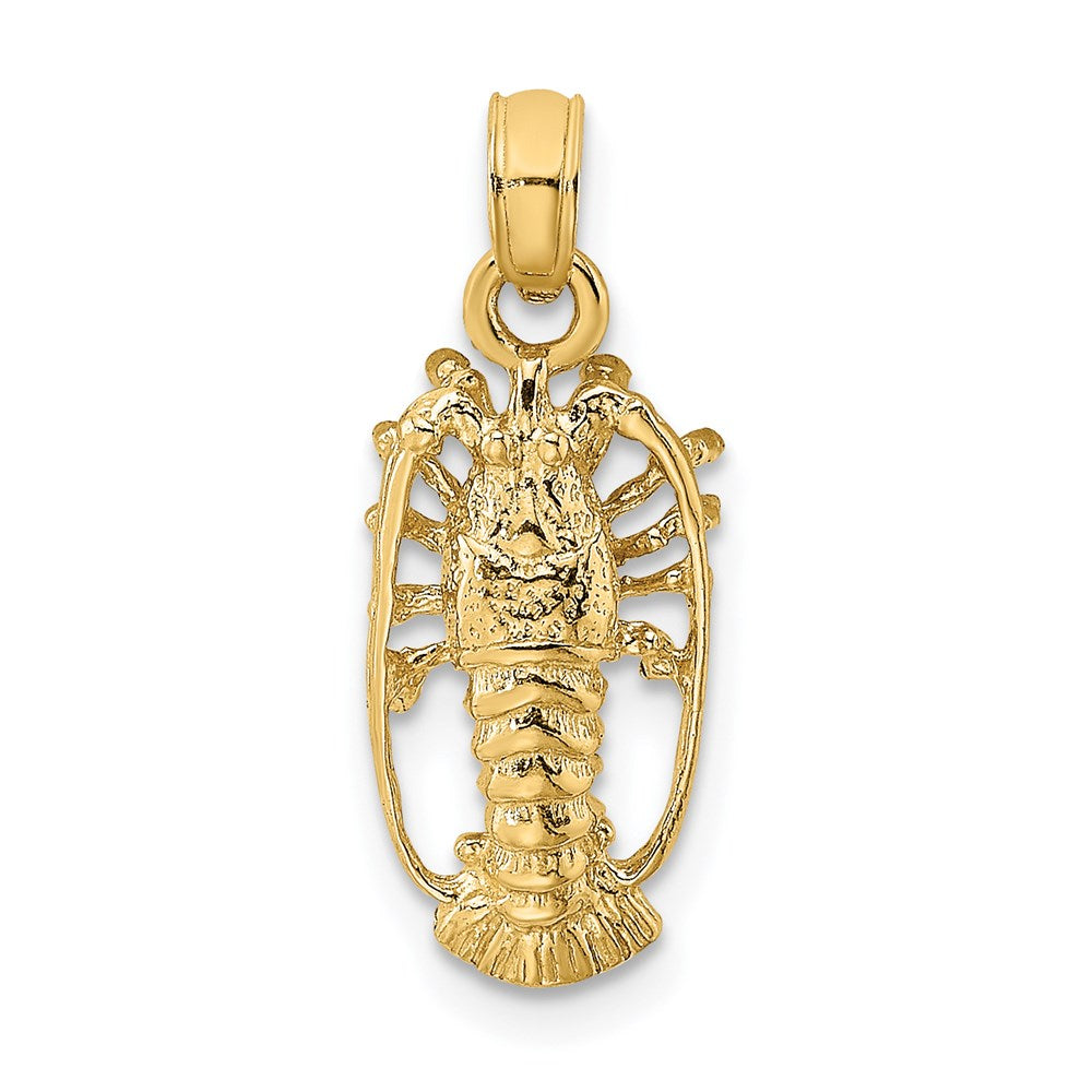 14K Yellow Gold Florida Lobster With Out Claws Charm