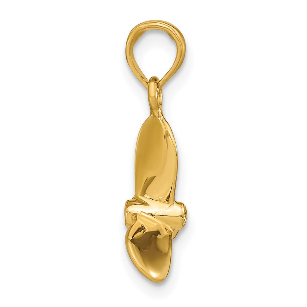 14K Yellow Gold 3-D W/ 3 Blades Propeller Charm