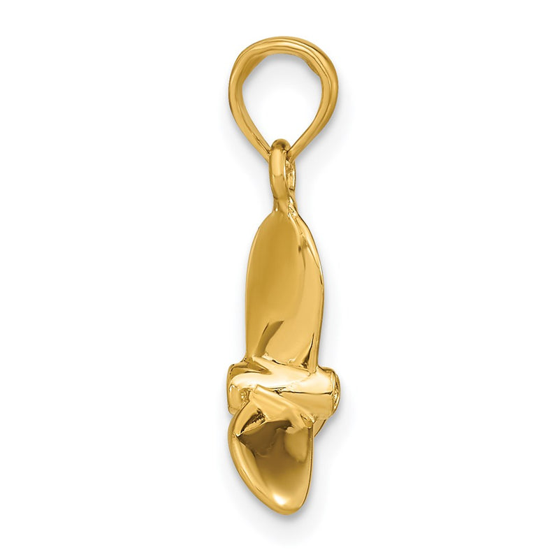 14K Yellow Gold 3-D W/ 3 Blades Propeller Charm