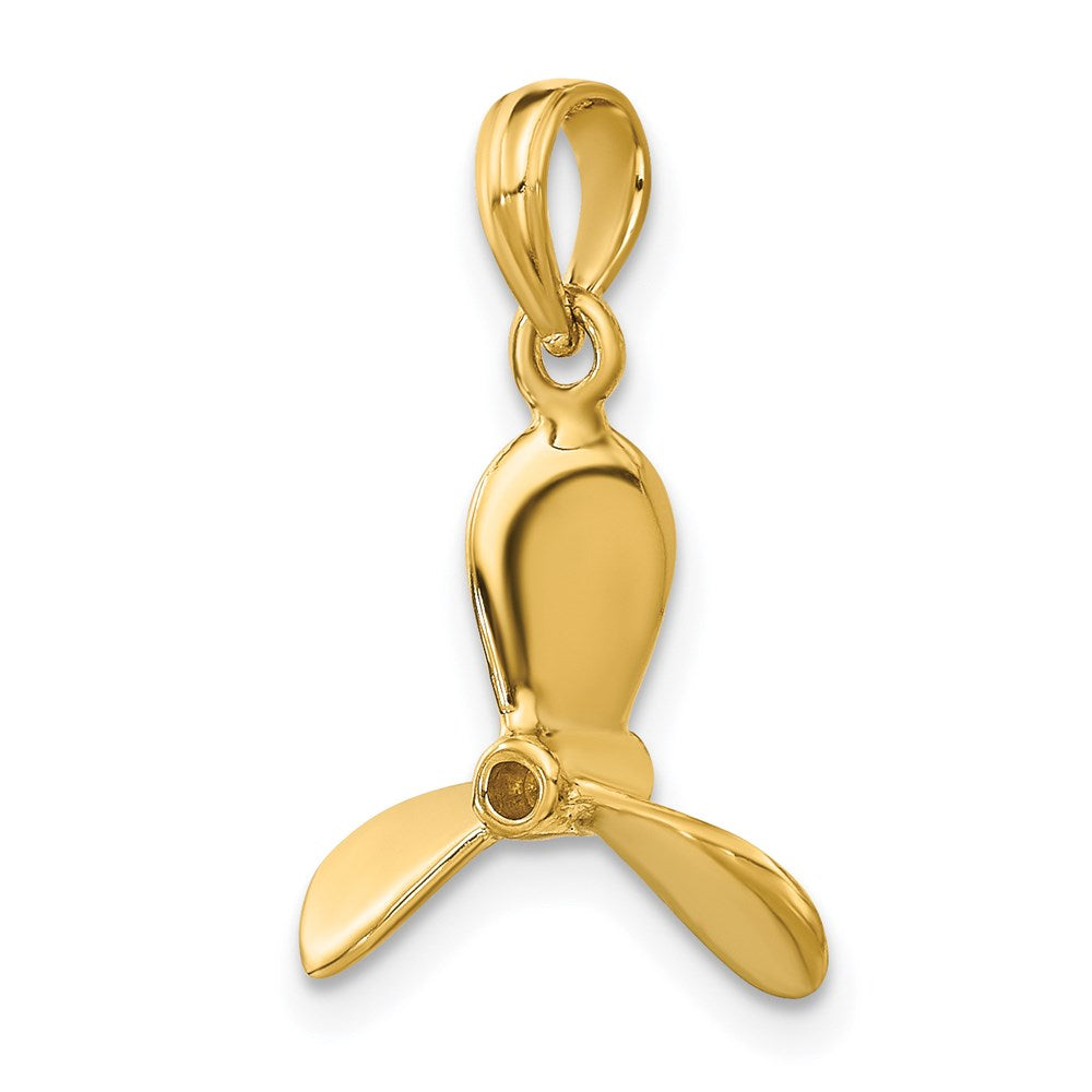 14K Yellow Gold 3-D W/ 3 Blades Propeller Charm