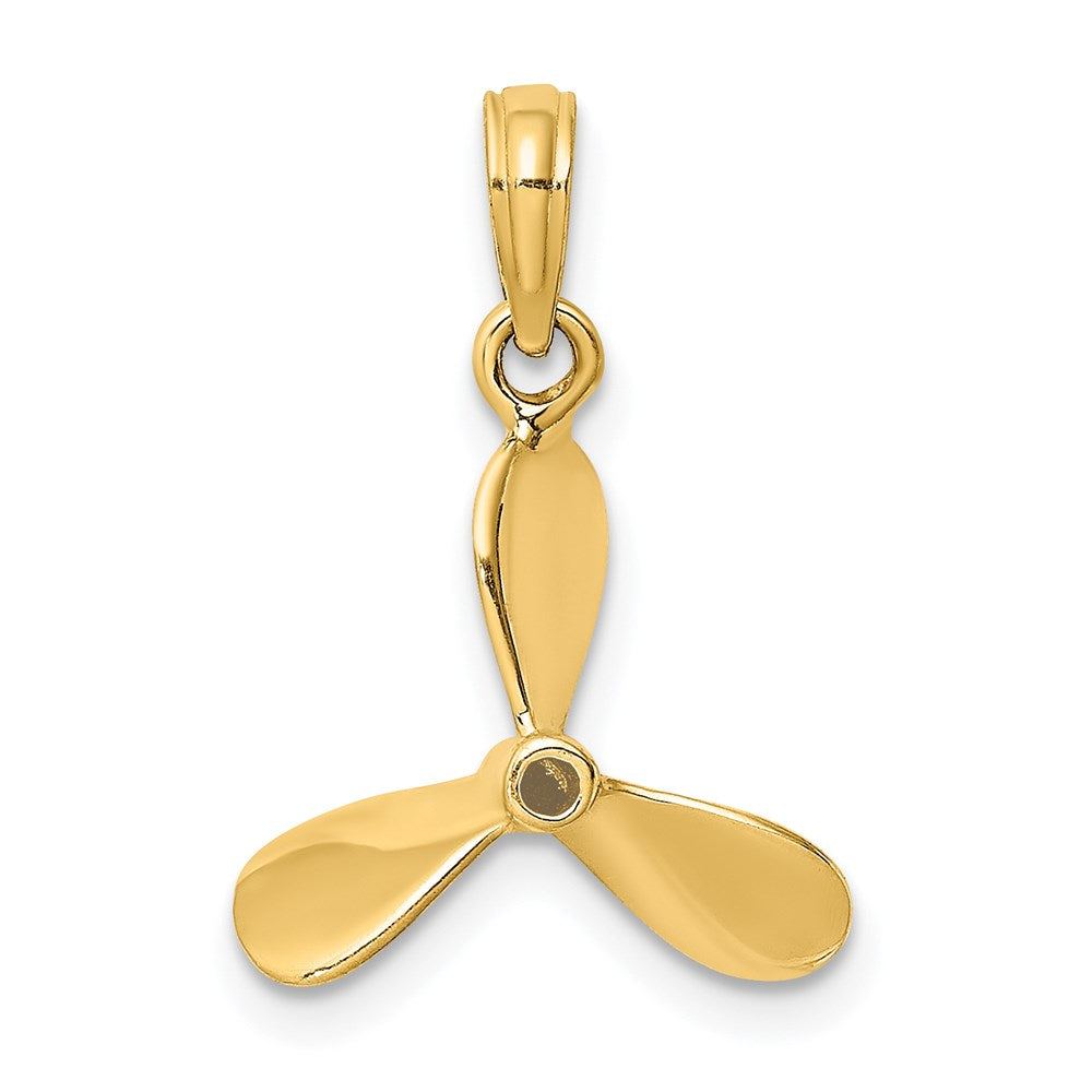 14K Yellow Gold 3-D W/ 3 Blades Propeller Charm