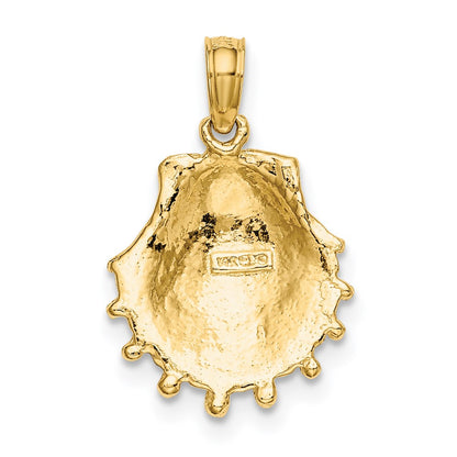 14K Yellow Gold Lion'S Paw Shell Charm