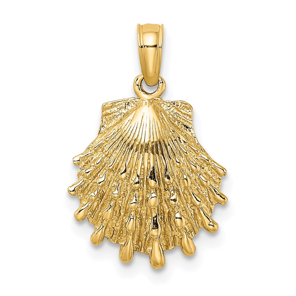 14K Yellow Gold Lion'S Paw Shell Charm