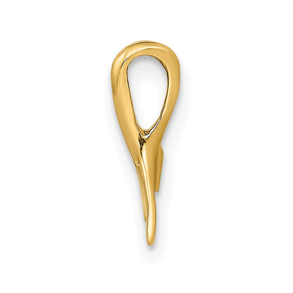14K Yellow Gold Mini Whale Tail Chain Slide