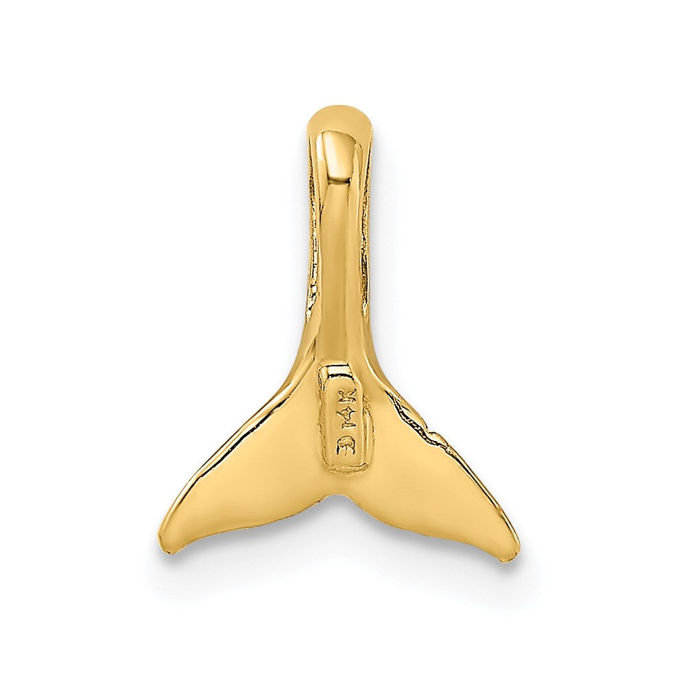 14K Yellow Gold Mini Whale Tail Chain Slide
