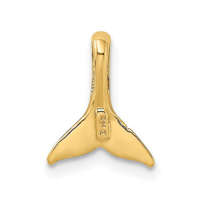 14K Yellow Gold Mini Whale Tail Chain Slide