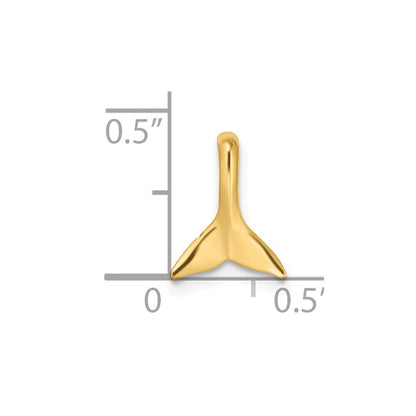 14K Yellow Gold Mini Whale Tail Chain Slide