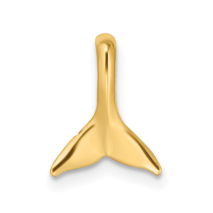 14K Yellow Gold Mini Whale Tail Chain Slide