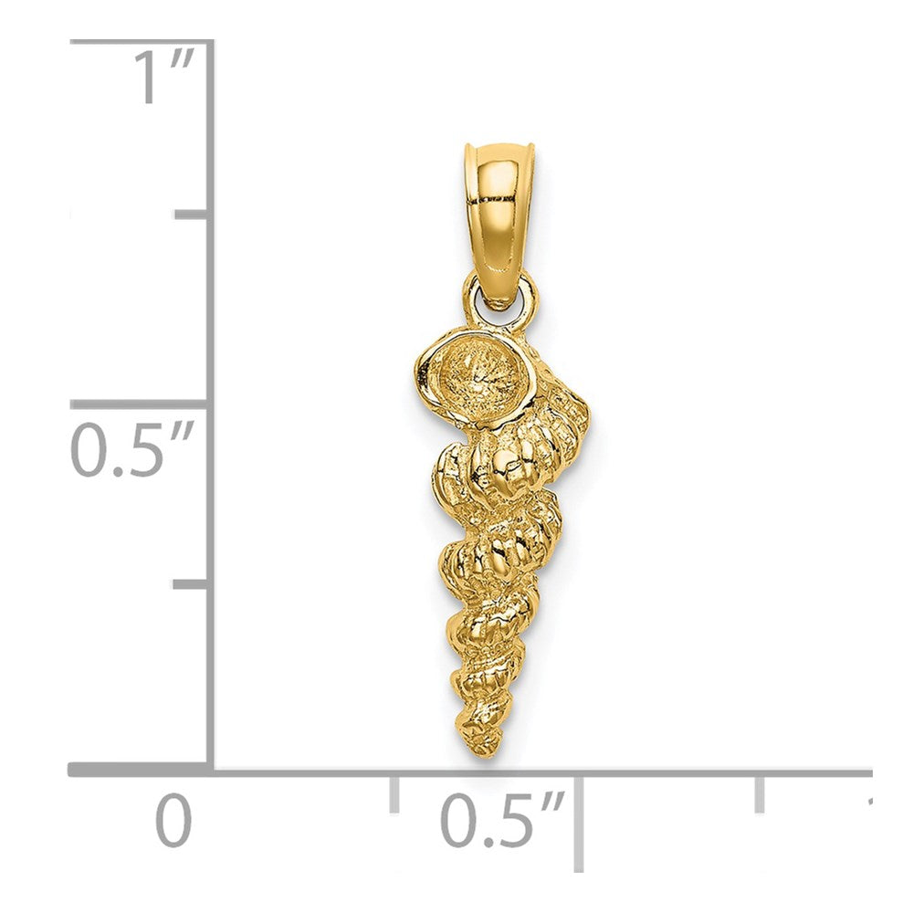 14K Yellow Gold 3-D Mini Common Wentletrap Shell Charm