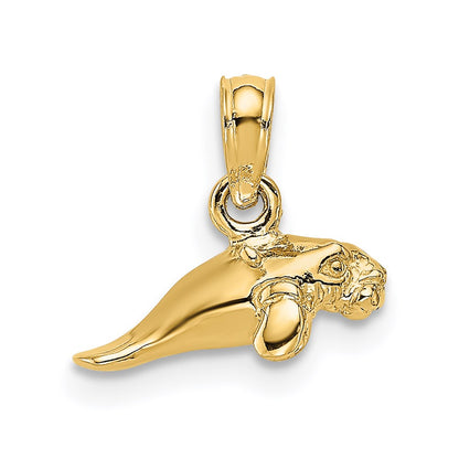 14K Yellow Gold 3-D Polished Mini Manatee Charm