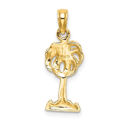 14K Yellow Gold 2-D Palm Tree Charm