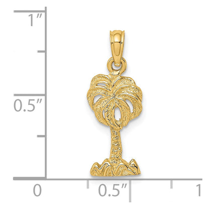 14K Yellow Gold 2-D Palm Tree Charm
