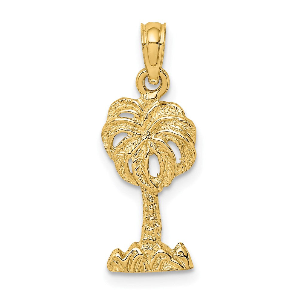 14K Yellow Gold 2-D Palm Tree Charm
