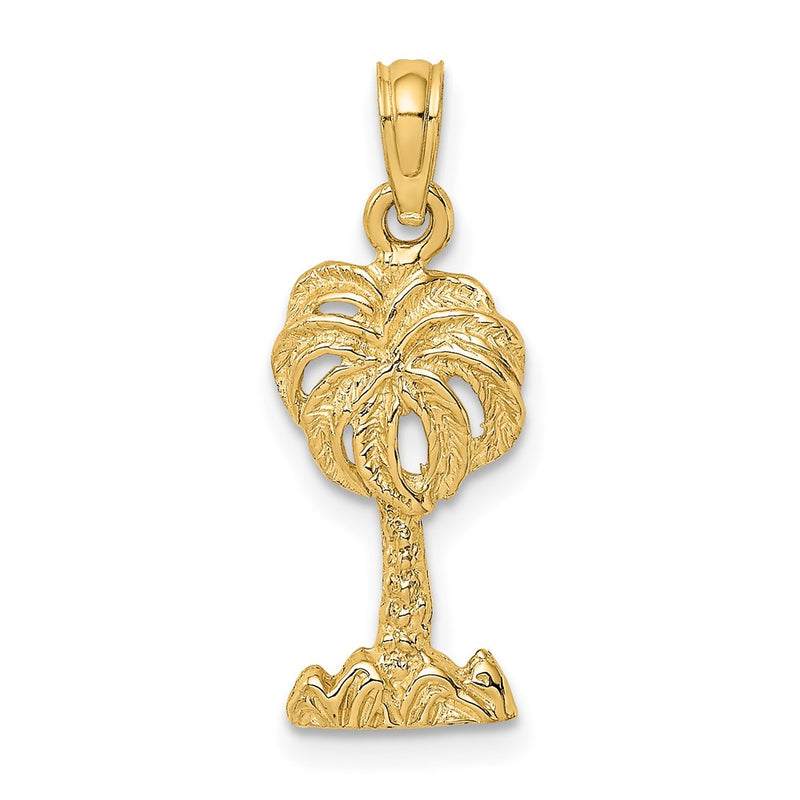 14K Yellow Gold 2-D Palm Tree Charm